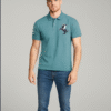 Girodano Branded Polo T-shirt Aqua Blue Color