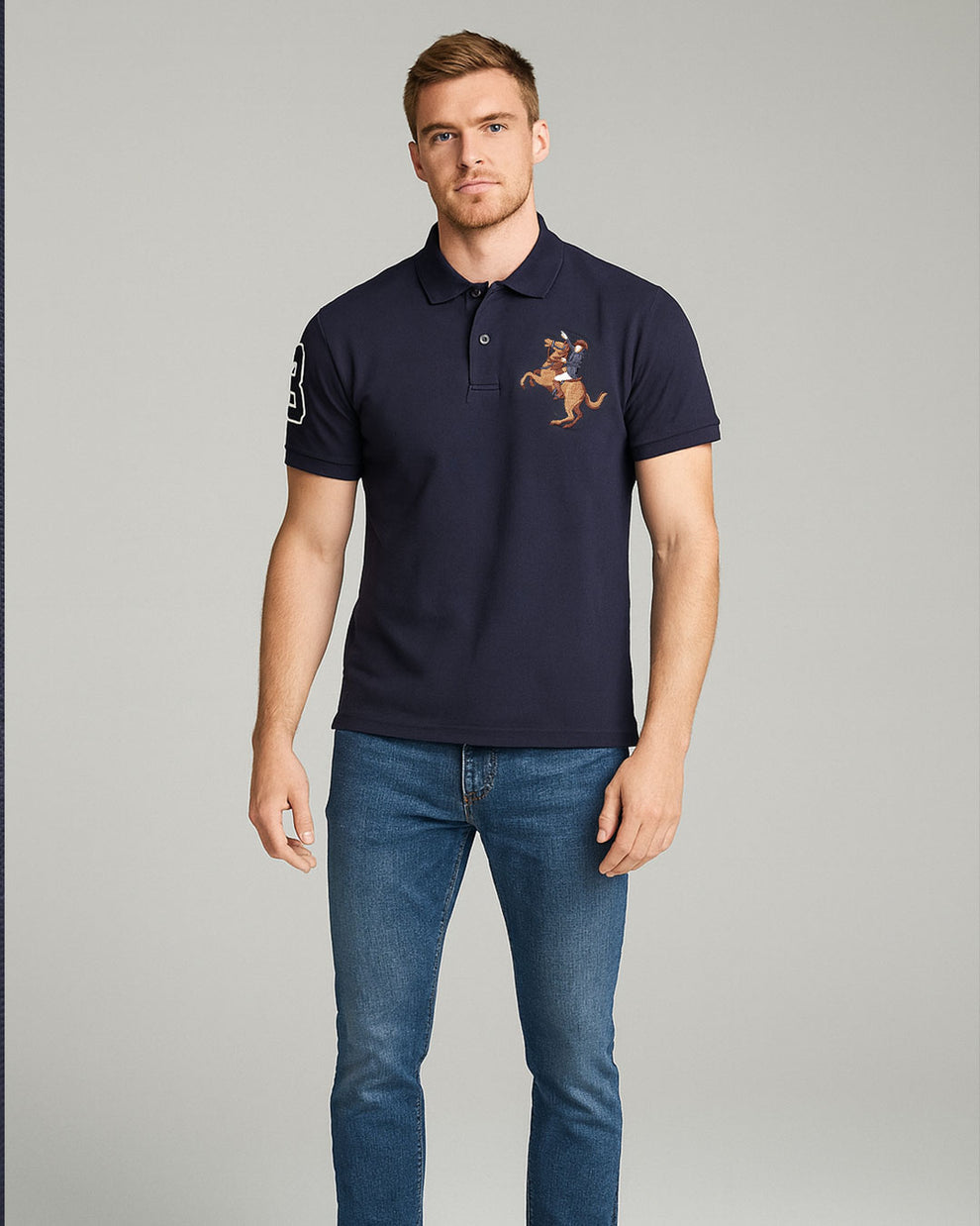 Branded Polo T-shirt Navy Blue Color