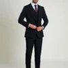 Blue Plain 3 Piece Suit - Tropical Classic Poly Wool